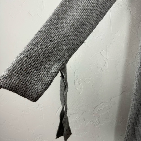 Ann Taylor Loft Dress Sweater Knit Grey Heather Marled Ribbed Crew Neck Cotton‎ - Picture 5 of 9